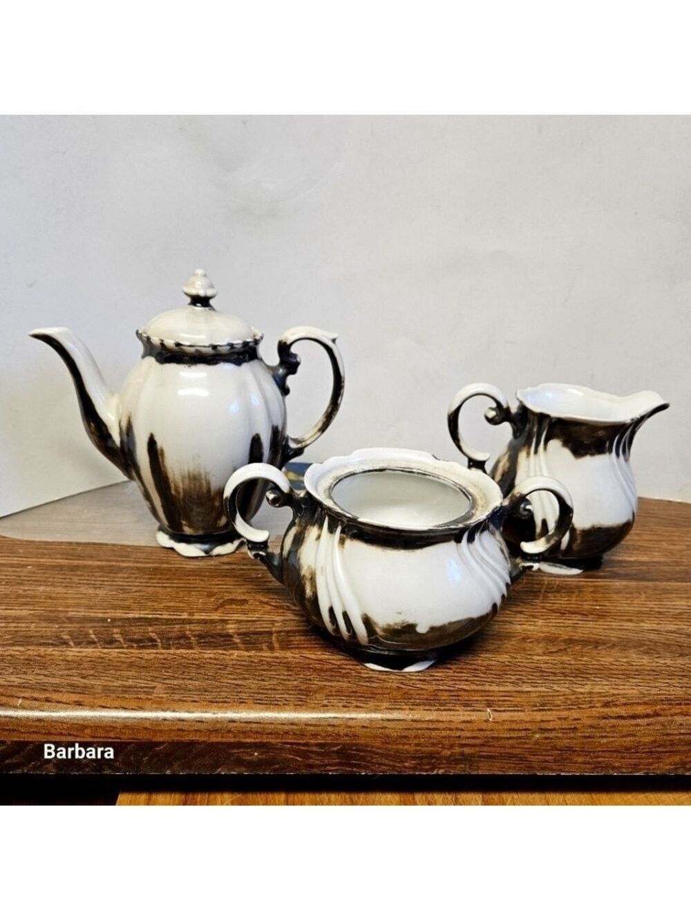 Vintage 40s Dekor Feinsilber RW Bavaria Tea Set with teapot, sugar and creamer